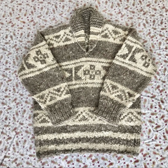 Vintage cowichan wool sweater size S/M - Picture 1 of 10